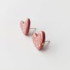 Dotted Porcelain Heart Studs -  Pink – Image 2