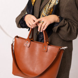 MIGLE Leather Handbag - Ginger