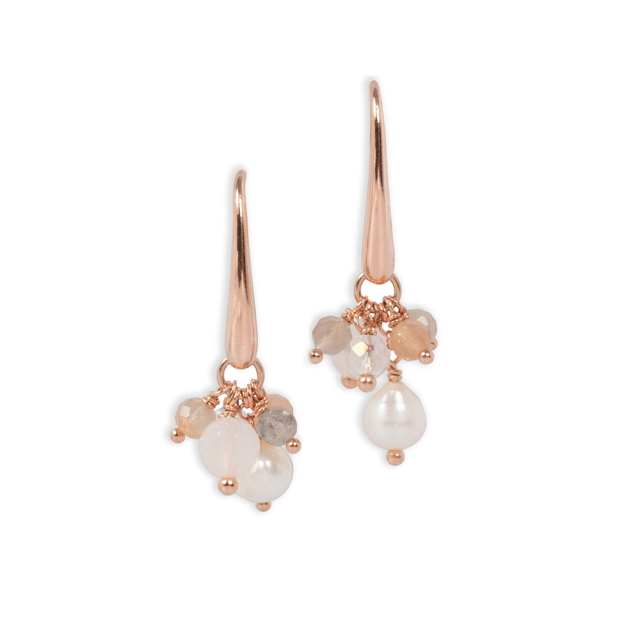 Cherie Petite Earrings - Rose Gold and Silver – Image 2