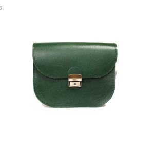 Natural Leather Saddle Bag Medium – Green