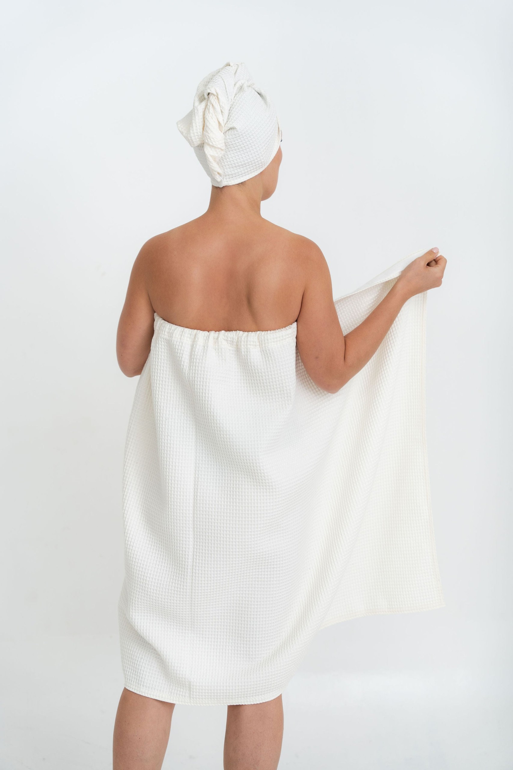 Cotton Waffle Sauna Wrap With Velcro – Image 3