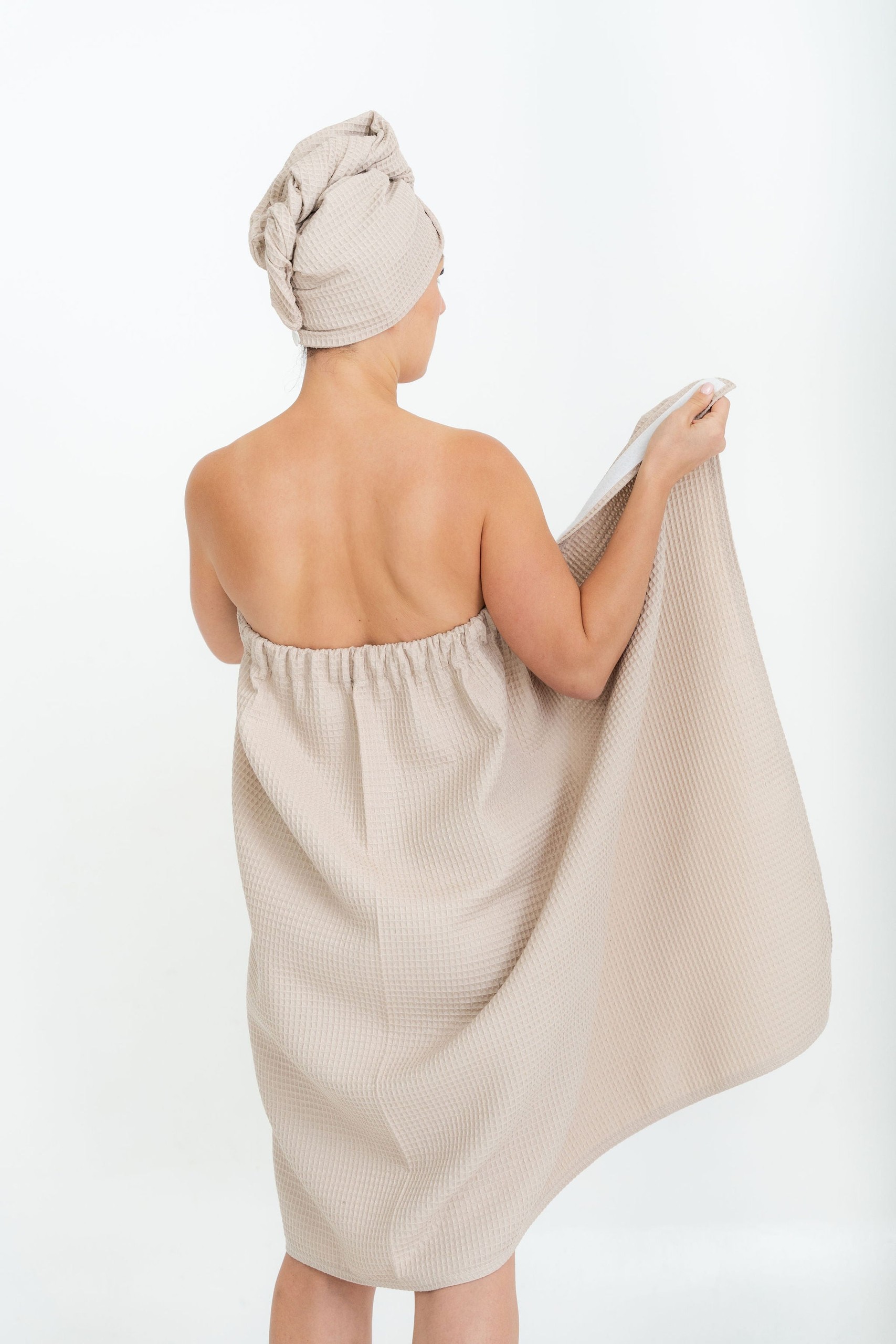 Cotton Waffle Sauna Wrap With Velcro – Image 12