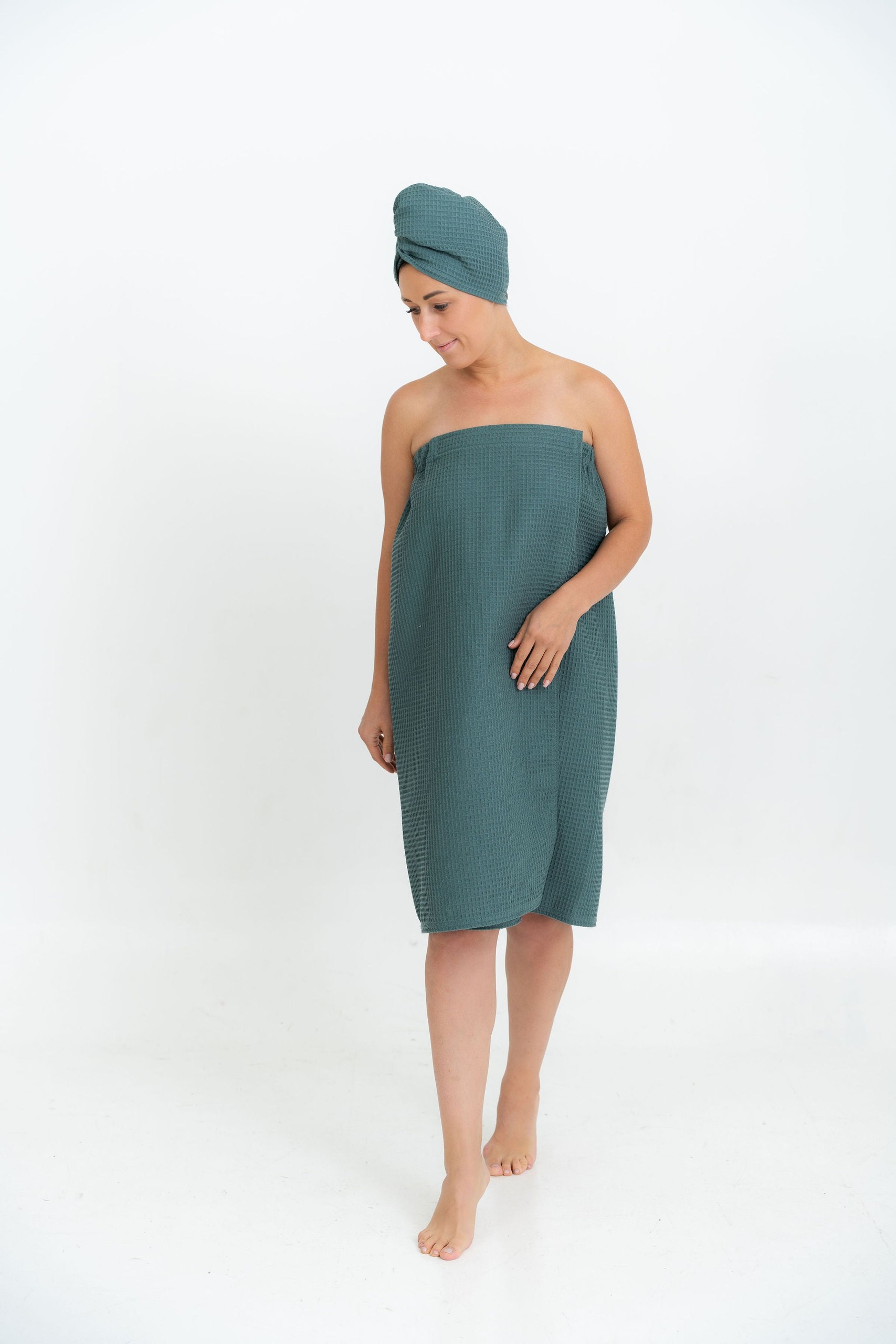 Cotton Waffle Sauna Wrap With Velcro – Image 5