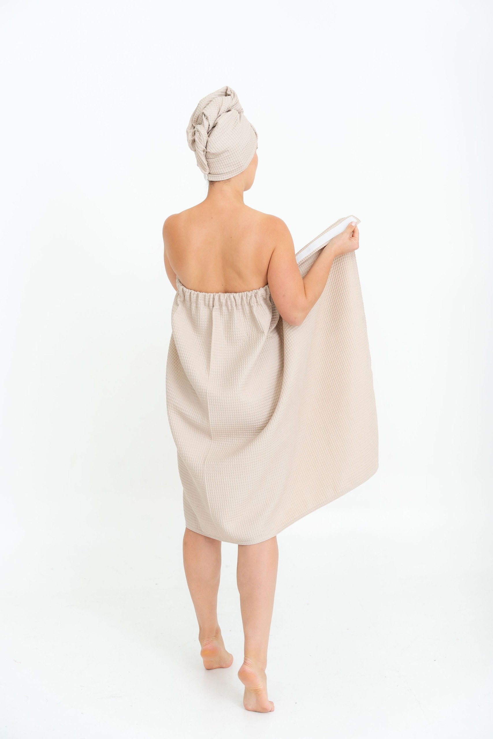 Cotton Waffle Sauna Wrap With Velcro – Image 10