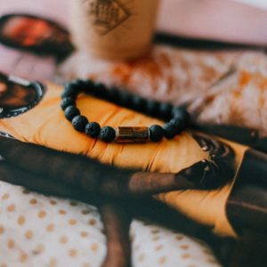Lava Bracelet with 8mm Tiger Eye for Men