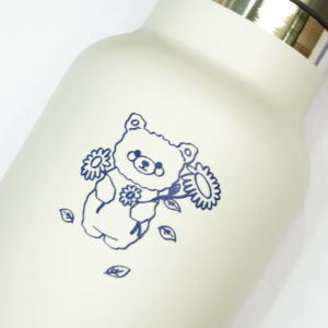 Water Bottle / Thermos – Bear Design – Beige 350ml Stainless Steel