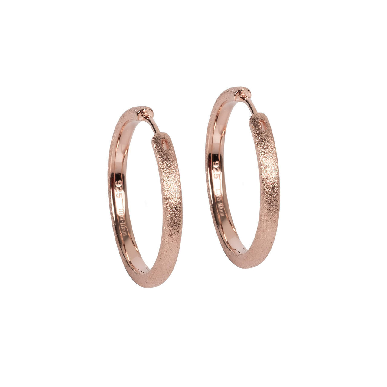 Sugar Hoops L Earrings - Rose Gold and Silver – Image 2