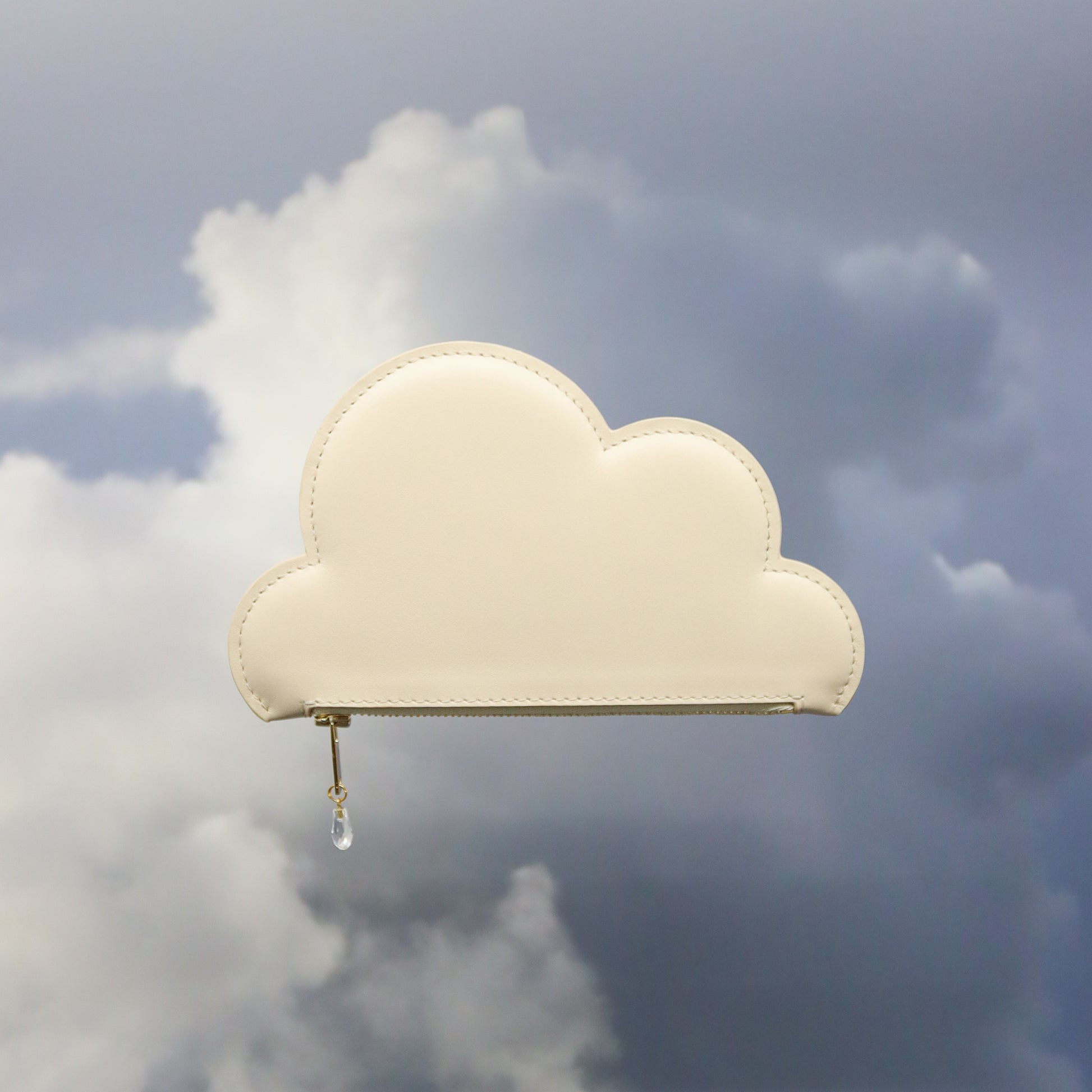 Leather Cloud Purse - Beige – Image 6