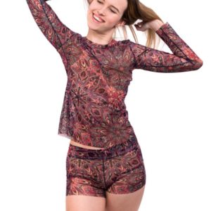 Tan-Through Long Sleeve Shirt – Terracotta Mandala